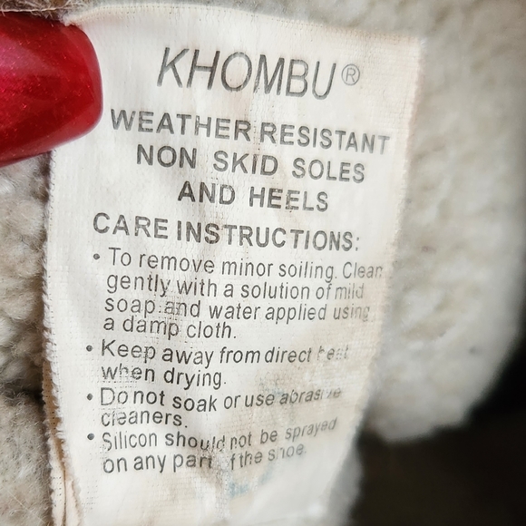 Khombu womens fuzzy boots brown leather suede 8 - Picture 4 of 8
